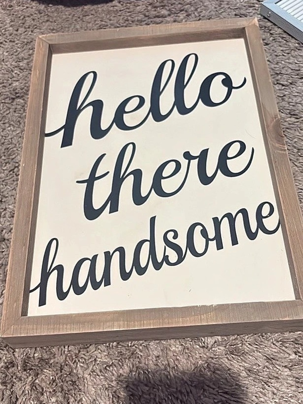 Framed Hello There Handsome Wall Art, Black & White
